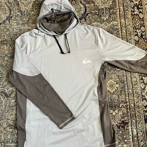 Quiksilver Men's Waterman Angler Hooded Long Sleeve Rashguard Size Large